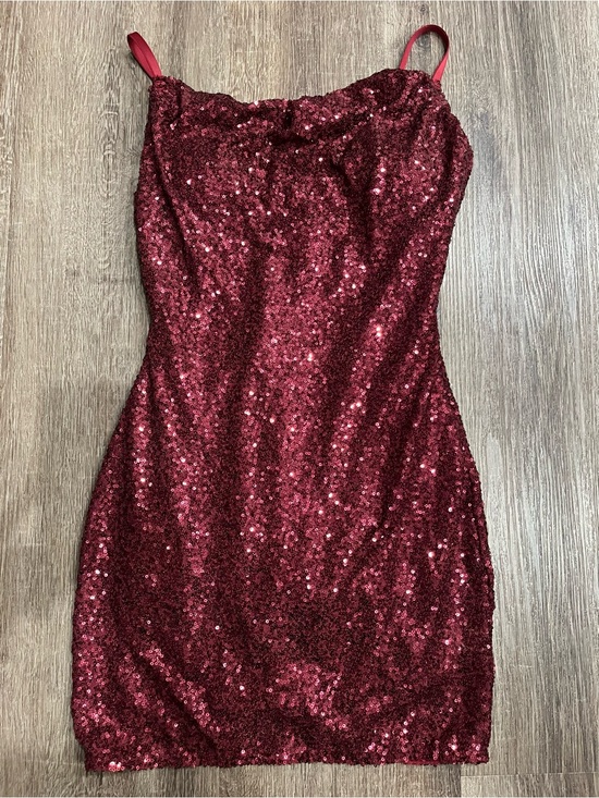 Popilush Dresses & Skirts - Sequin Cowl-Neck Mini Dress